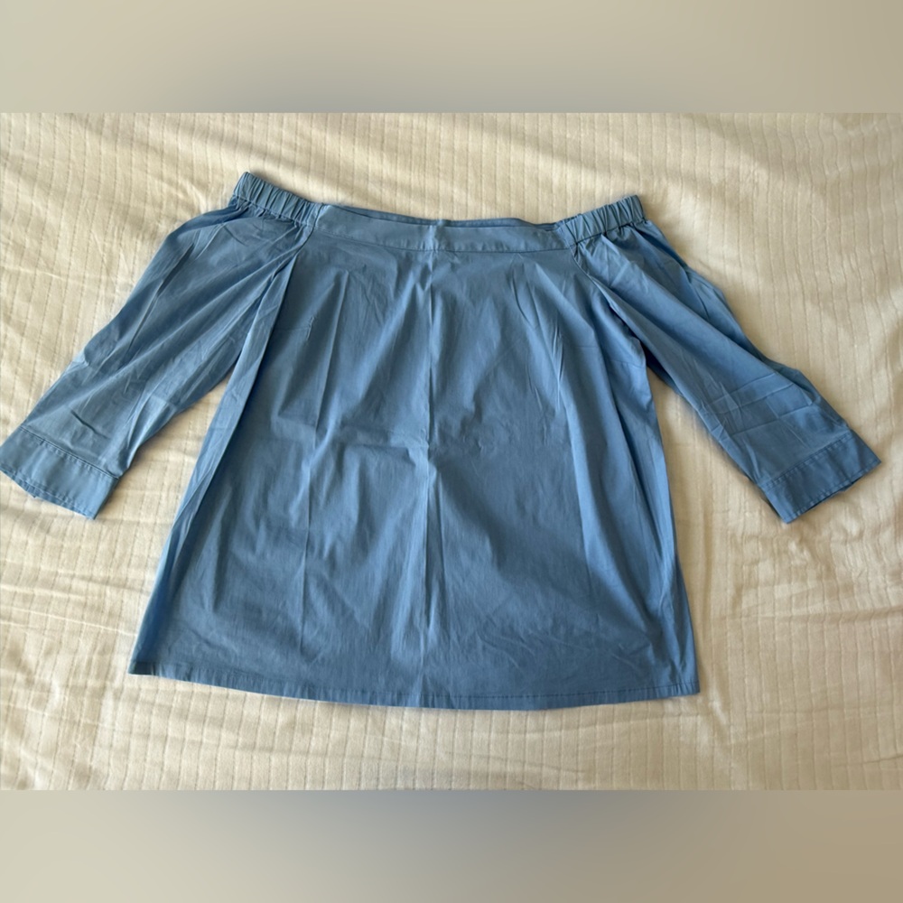Nordstrom Off-the-Shoulder Light Blue Blouse